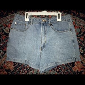 Women’s high waisted denim shorts